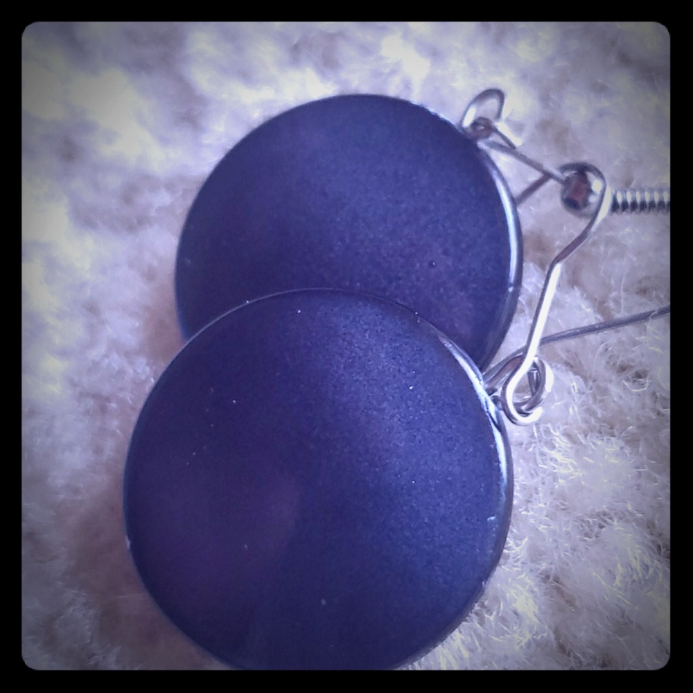 Black circle earrings